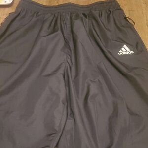 Adidas Men's Black Windbreaker Activewear Pants